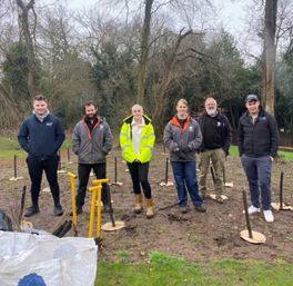 Housebuilder helps plant trees at new development in Wombourne